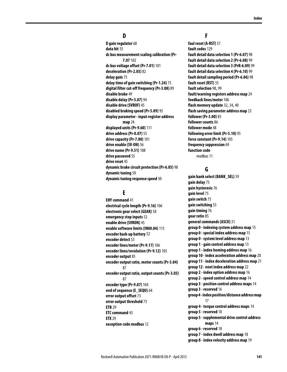 Rockwell Automation 2071-Axx Kinetix 3 Component Servo Drive Serial Host Command Reference Manual User Manual | Page 141 / 146