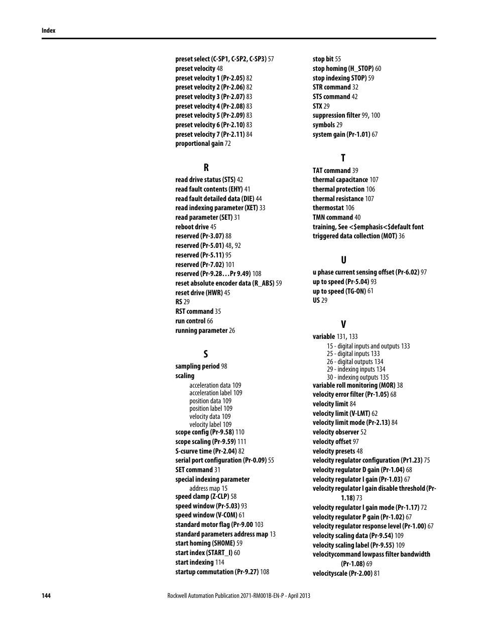 Rockwell Automation 2071-Axx Kinetix 3 Component Servo Drive Serial Host Command Reference Manual User Manual | Page 144 / 146