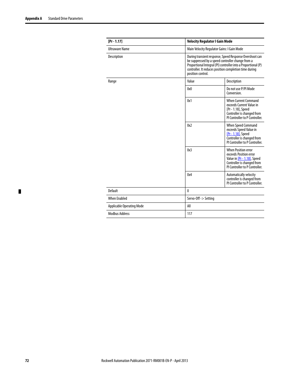 Rockwell Automation 2071-Axx Kinetix 3 Component Servo Drive Serial Host Command Reference Manual User Manual | Page 72 / 146