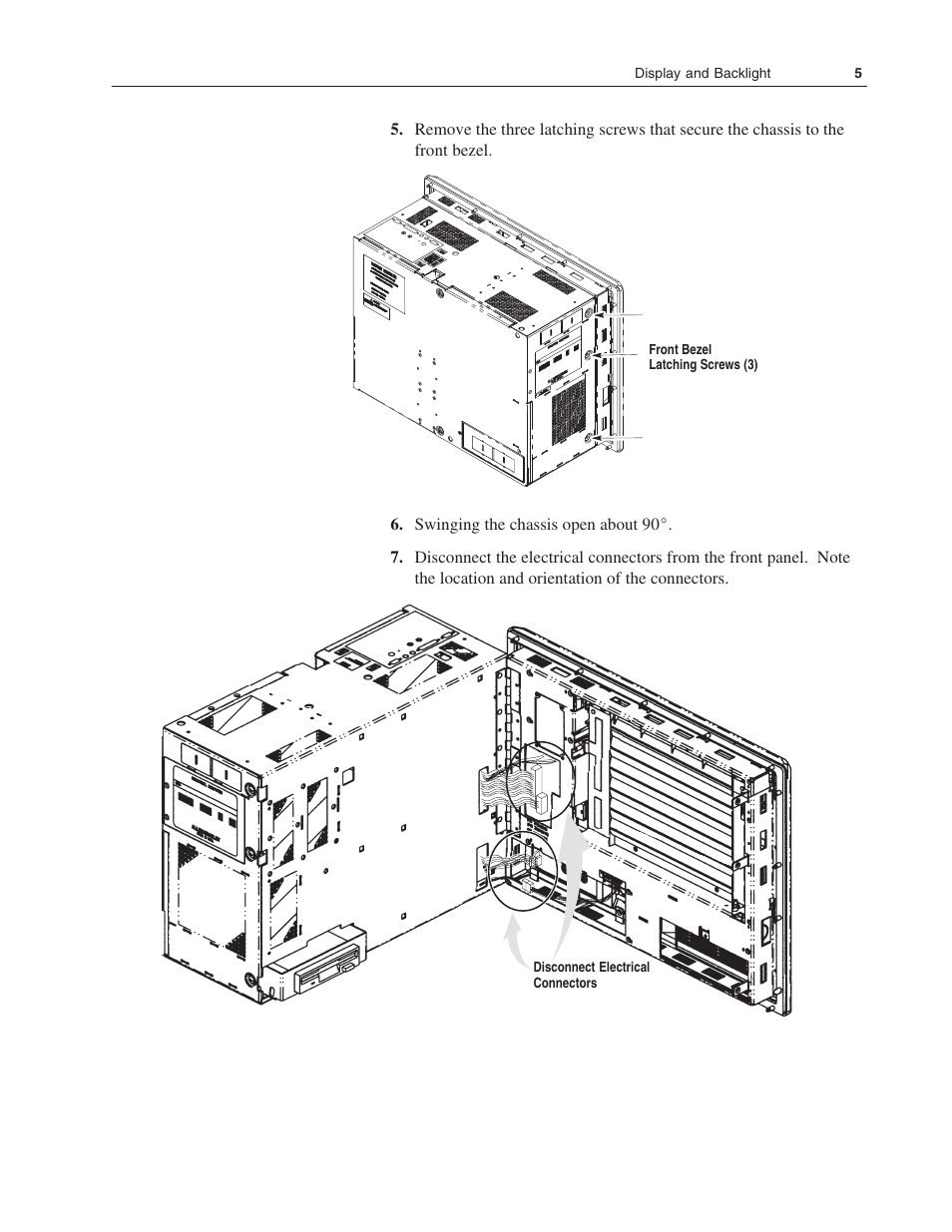 Rockwell Automation 6180 RAC6180 Display and Backlight Installation Instructions User Manual | Page 5 / 8