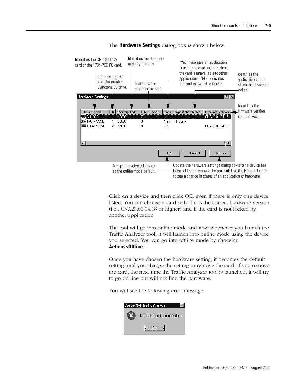 Rockwell Automation 9220-WINTA ControlNet Traffic Analyzer Reference Manual User Manual | Page 69 / 96