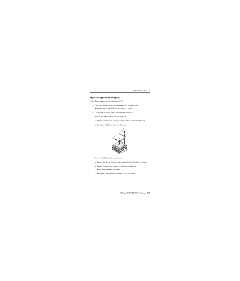 Replace the optical disc drive (odd) | Rockwell Automation 6189V-SLDUAL Optical Disc Drive (ODD) User Manual | Page 7 / 12