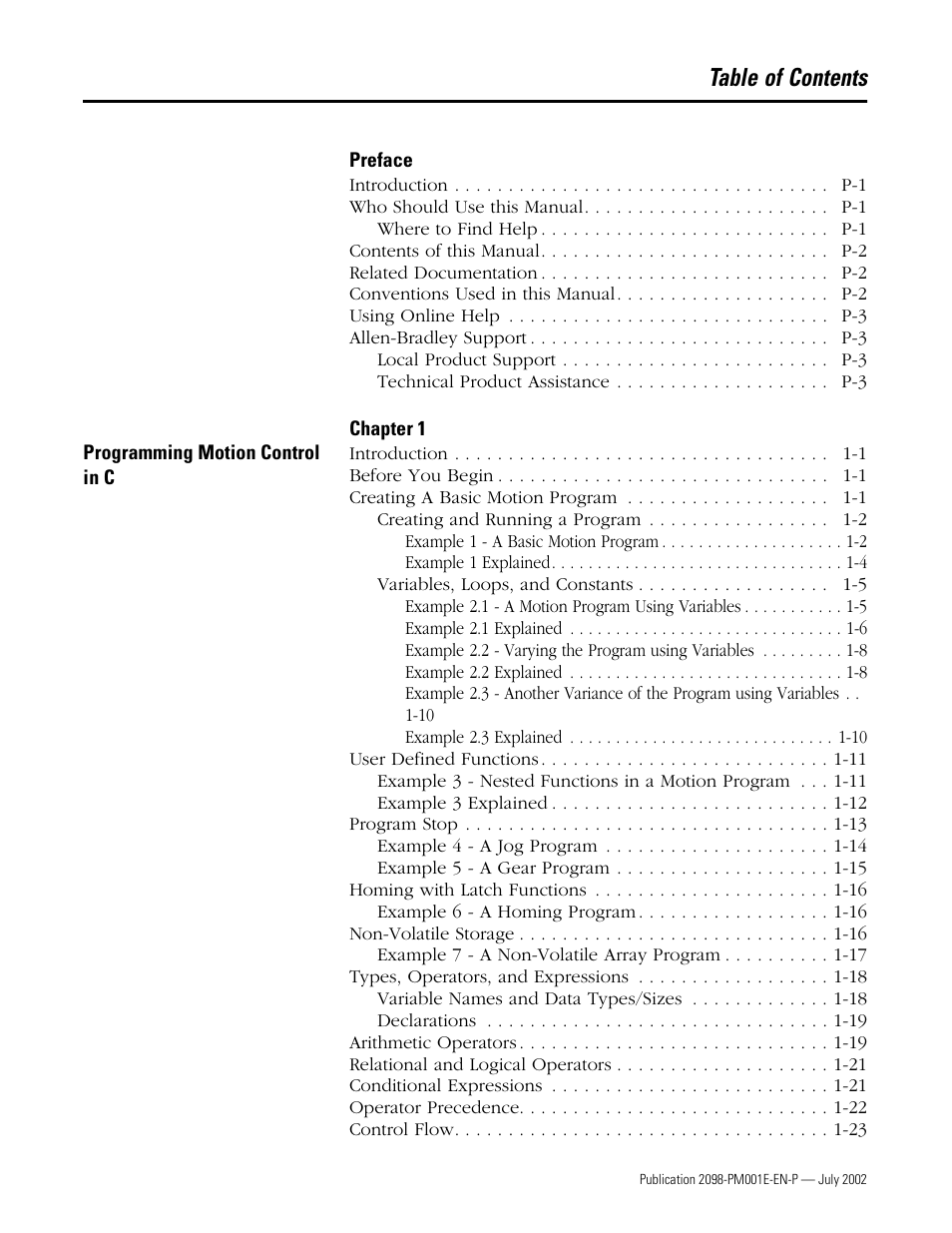 Rockwell Automation 2098-IPD-xxx Ultra5000 C Programming using the Motion Library User Manual | Page 3 / 114