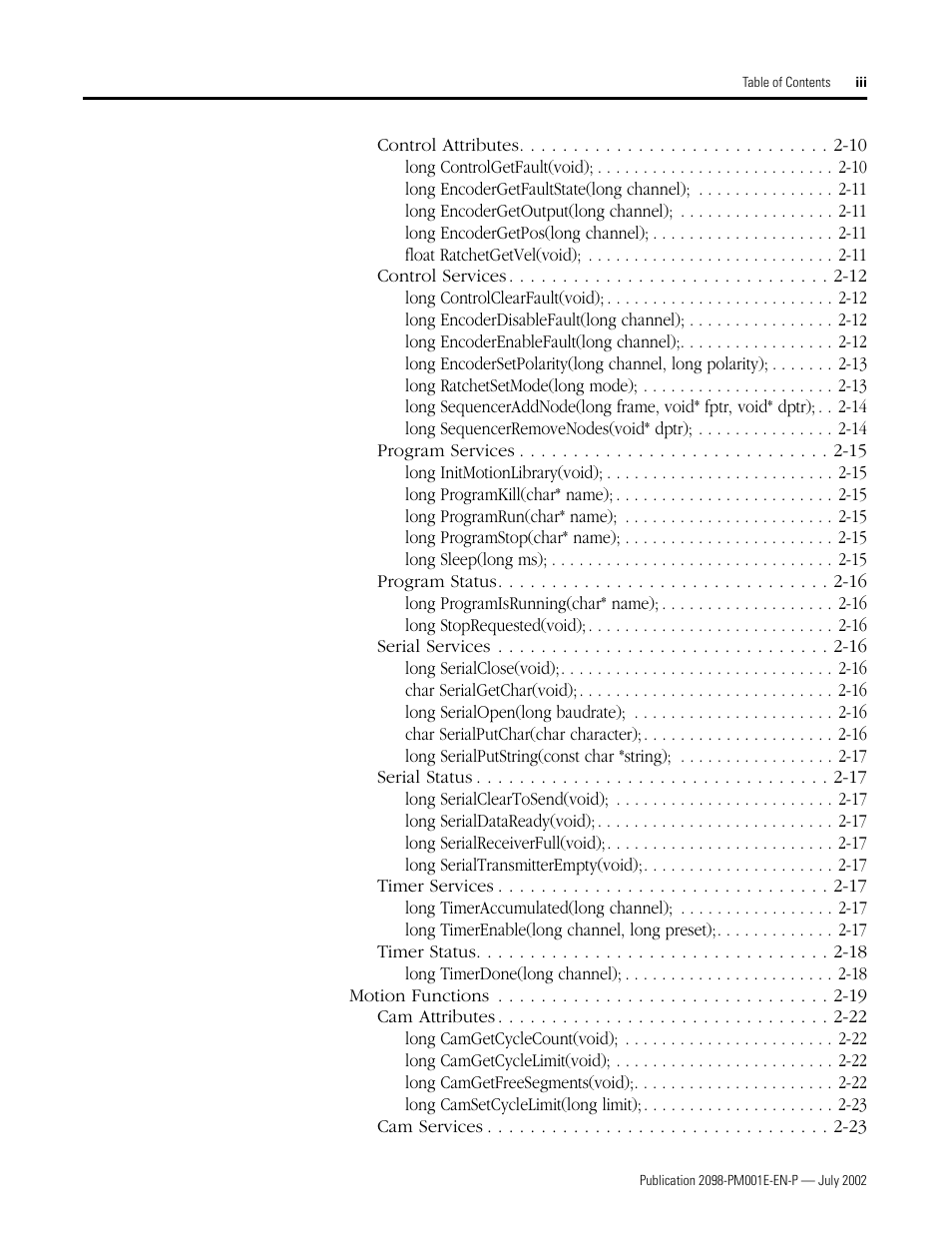 Rockwell Automation 2098-IPD-xxx Ultra5000 C Programming using the Motion Library User Manual | Page 5 / 114