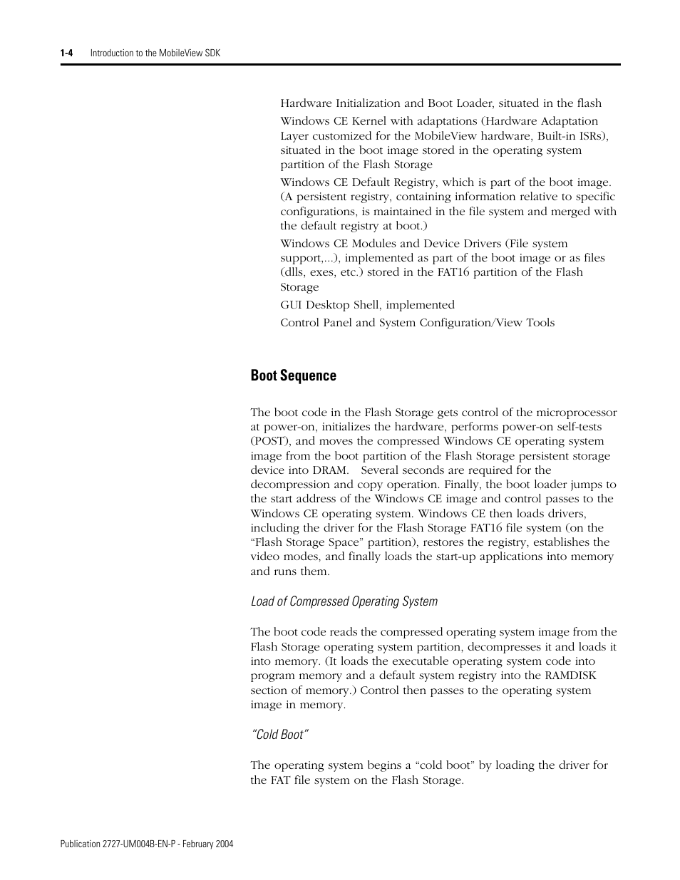 Boot sequence | Rockwell Automation 2727-MRSDK MobileView Terminals Software Development Kit User Manual User Manual | Page 10 / 50