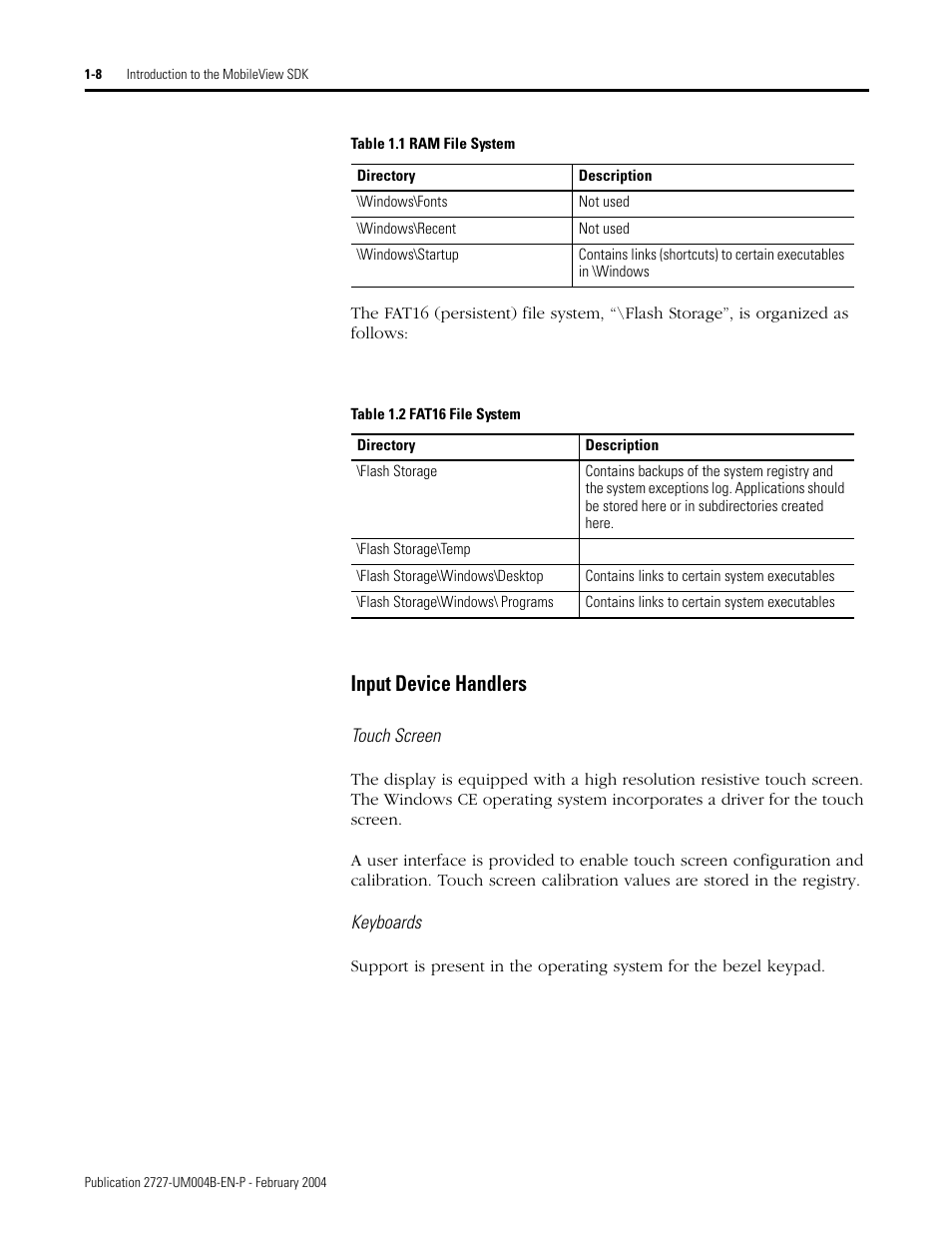 Input device handlers | Rockwell Automation 2727-MRSDK MobileView Terminals Software Development Kit User Manual User Manual | Page 14 / 50