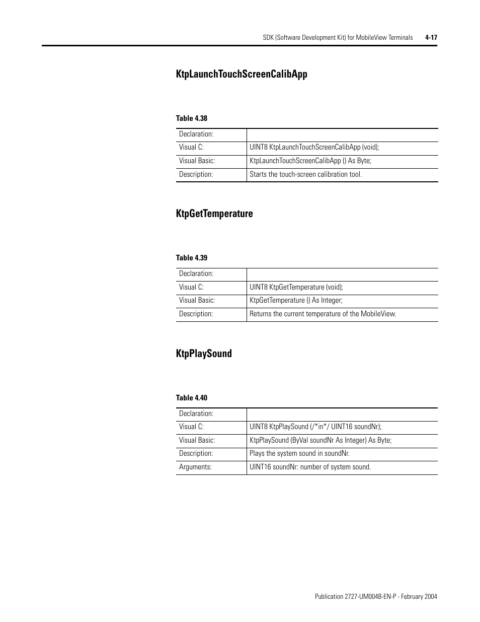 Rockwell Automation 2727-MRSDK MobileView Terminals Software Development Kit User Manual User Manual | Page 41 / 50