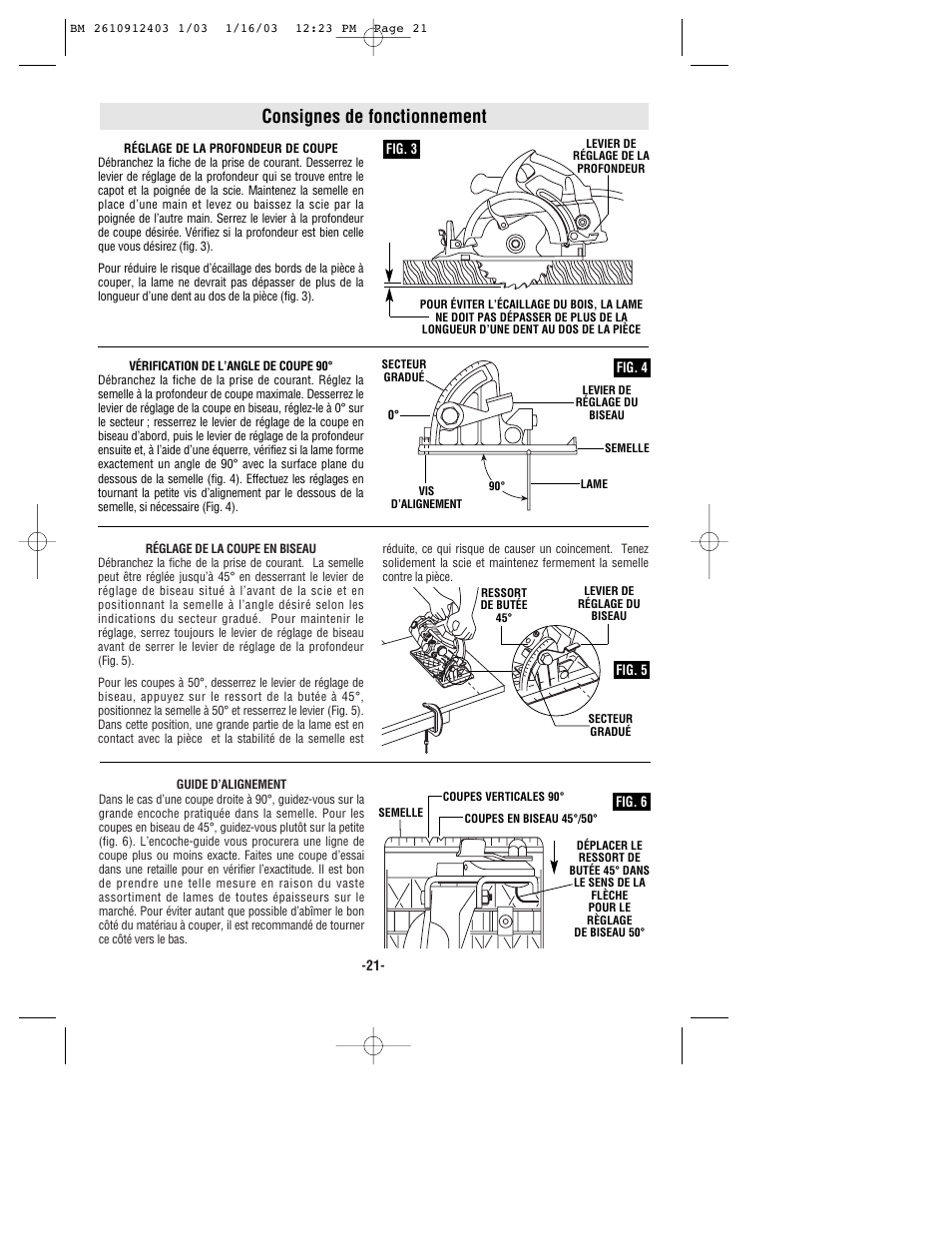 Consignes de fonctionnement | Bosch 1678 User Manual | Page 21 / 40