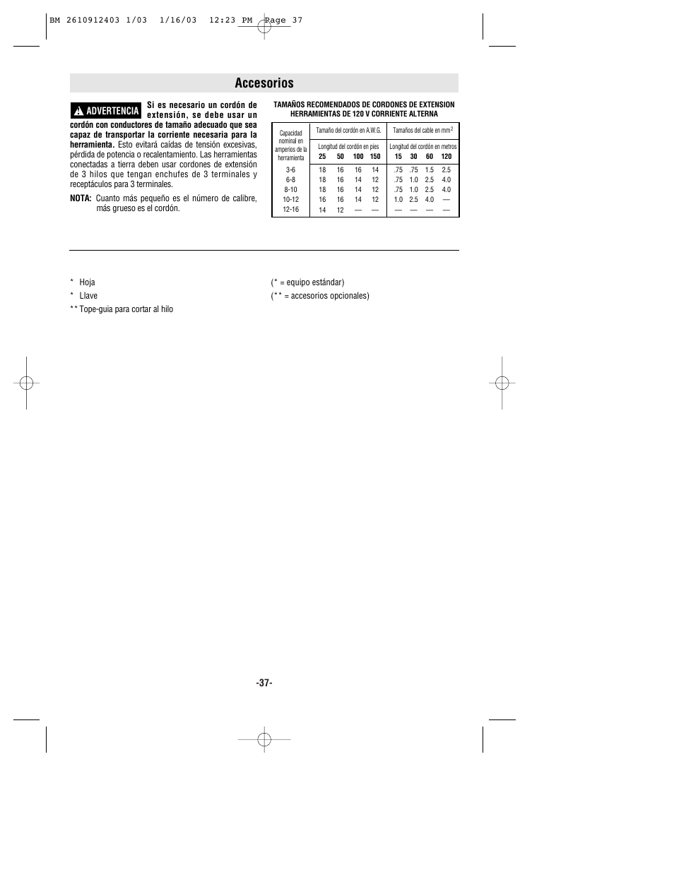 Accesorios, Advertencia | Bosch 1678 User Manual | Page 37 / 40
