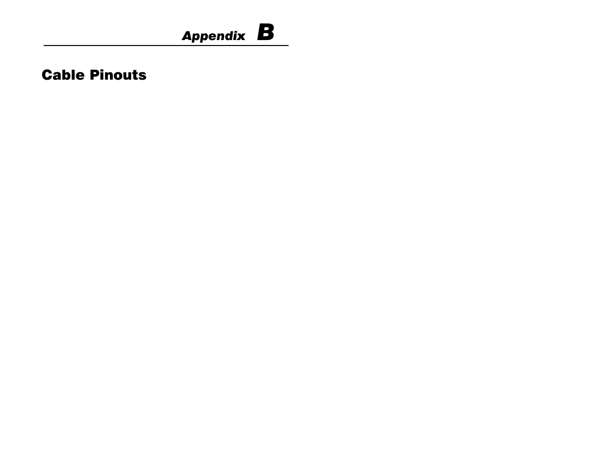 B - cable pinouts, Cable pinouts | Rockwell Automation 2755 Cordless Hand-Held Scanner User Manual | Page 86 / 107