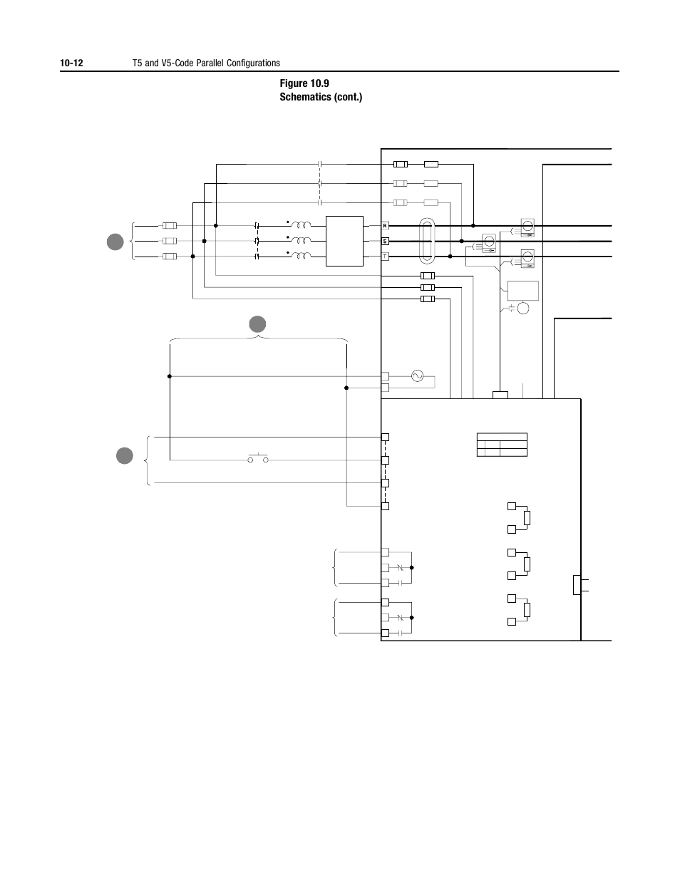 Figure 10.9 schematics (cont.), 12 t5 and v5-code parallel configurations | Rockwell Automation 2364P Parallel DC Bus Supply Config. User Manual | Page 116 / 217