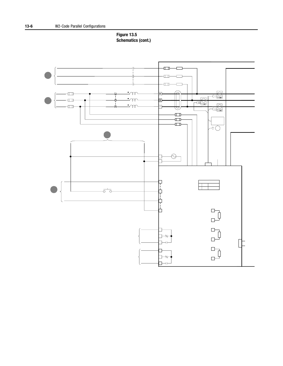 Figure 13.5 schematics (cont.), 6 w2-code parallel configurations | Rockwell Automation 2364P Parallel DC Bus Supply Config. User Manual | Page 150 / 217