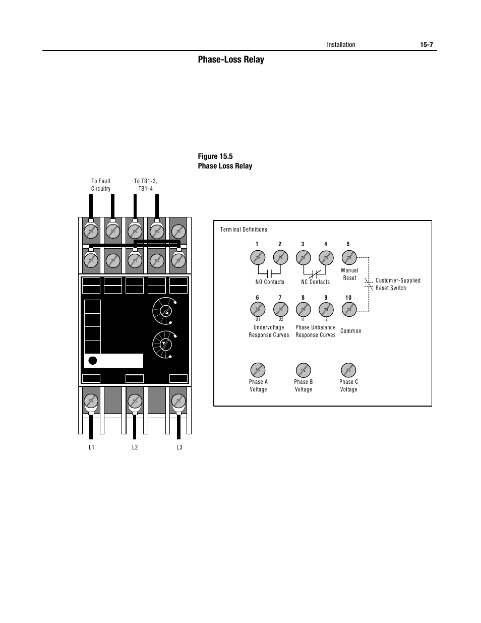 Phase-loss relay, Figure 15.5 phase loss relay | Rockwell Automation 2364P Parallel DC Bus Supply Config. User Manual | Page 179 / 217