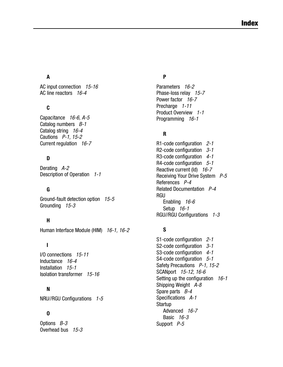 Index | Rockwell Automation 2364P Parallel DC Bus Supply Config. User Manual | Page 215 / 217