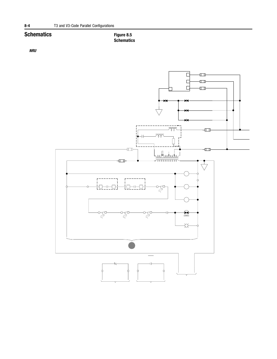 Schematics, Figure 8.5 schematics, 4 t3 and v3-code parallel configurations | Rockwell Automation 2364P Parallel DC Bus Supply Config. User Manual | Page 88 / 217