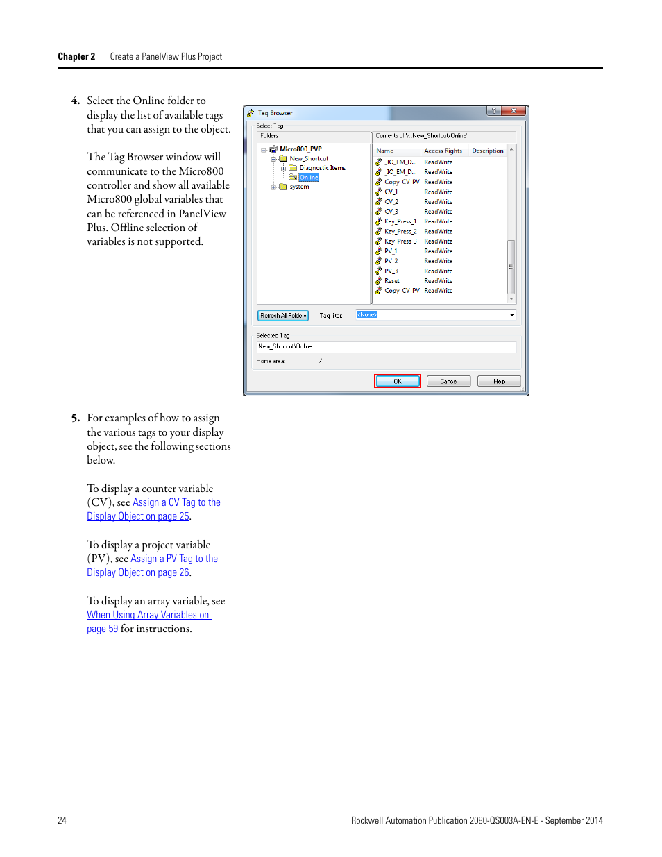 Rockwell Automation 2080-LC50 Micro800 Programmable Controllers: Getting Started with PanelView Plus User Manual | Page 24 / 62