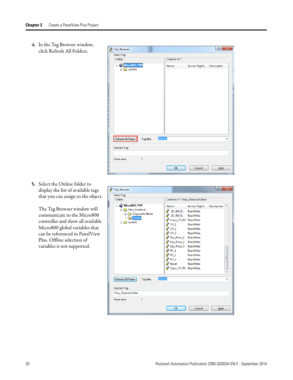 Rockwell Automation 2080-LC50 Micro800 Programmable Controllers: Getting Started with PanelView Plus User Manual | Page 30 / 62