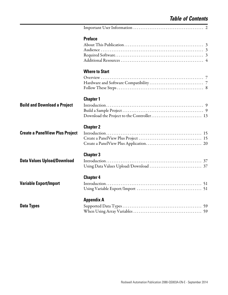 Rockwell Automation 2080-LC50 Micro800 Programmable Controllers: Getting Started with PanelView Plus User Manual | Page 5 / 62