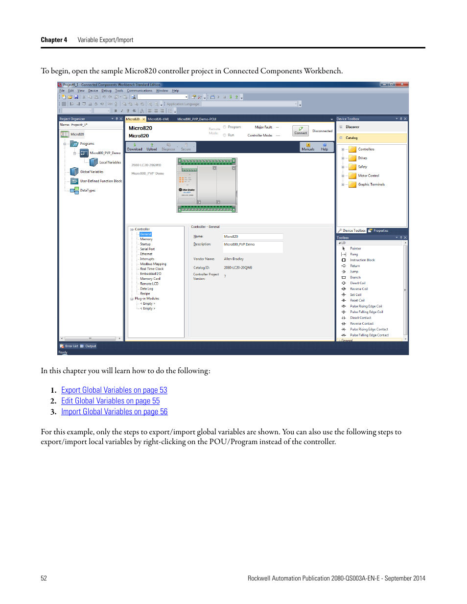 Rockwell Automation 2080-LC50 Micro800 Programmable Controllers: Getting Started with PanelView Plus User Manual | Page 52 / 62