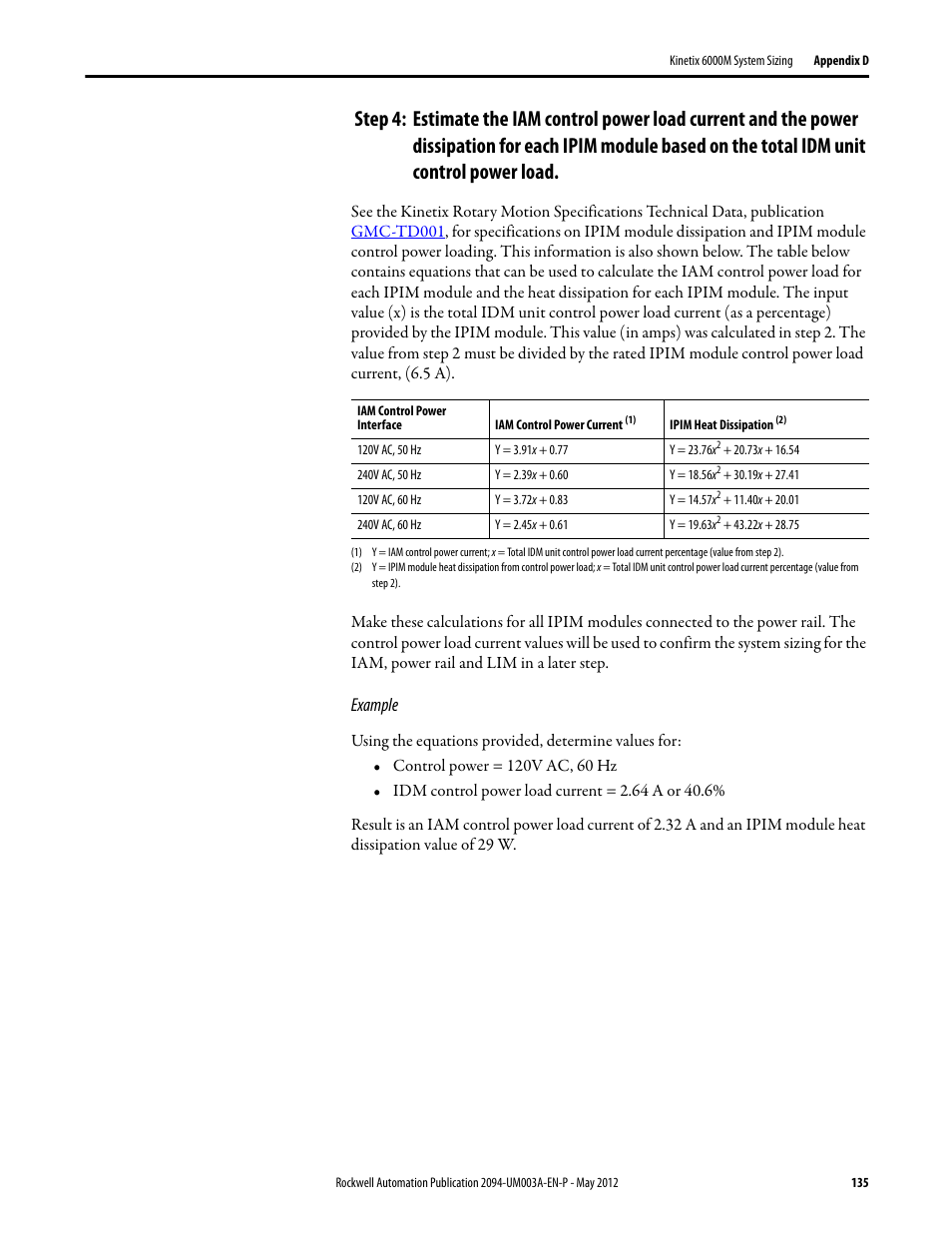 Example | Rockwell Automation MDF-SB1304F Kinetix 6000M Integrated Drive-Motor System User Manual | Page 135 / 144