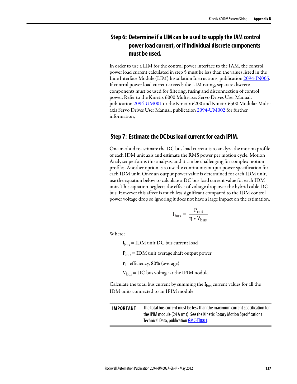 Rockwell Automation MDF-SB1304F Kinetix 6000M Integrated Drive-Motor System User Manual | Page 137 / 144