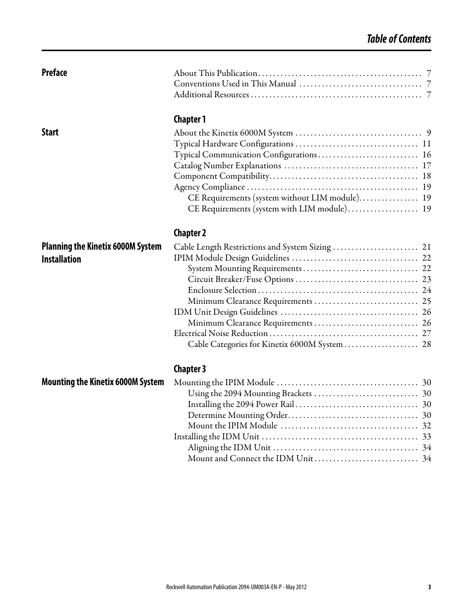 Rockwell Automation MDF-SB1304F Kinetix 6000M Integrated Drive-Motor System User Manual | Page 3 / 144
