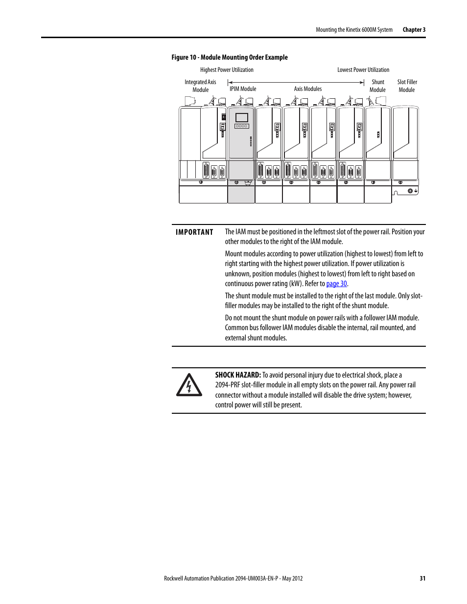 Module mounting order example | Rockwell Automation MDF-SB1304F Kinetix 6000M Integrated Drive-Motor System User Manual | Page 31 / 144