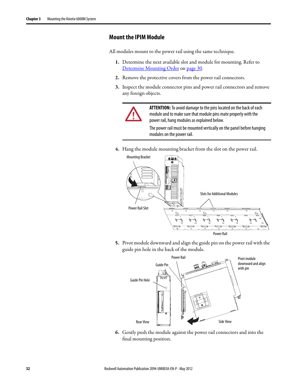 Mount the ipim module | Rockwell Automation MDF-SB1304F Kinetix 6000M Integrated Drive-Motor System User Manual | Page 32 / 144