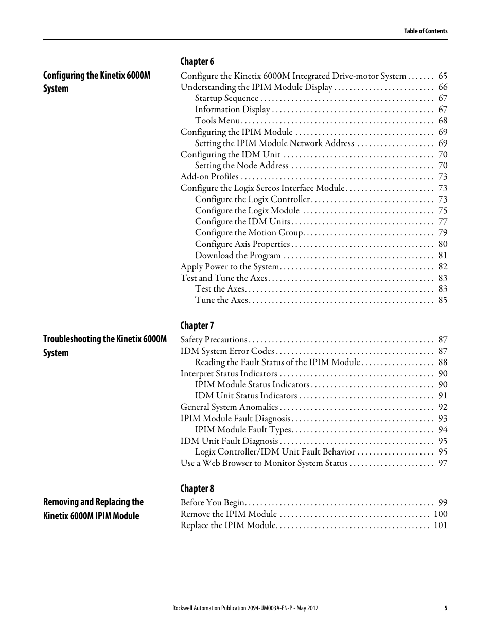Rockwell Automation MDF-SB1304F Kinetix 6000M Integrated Drive-Motor System User Manual | Page 5 / 144