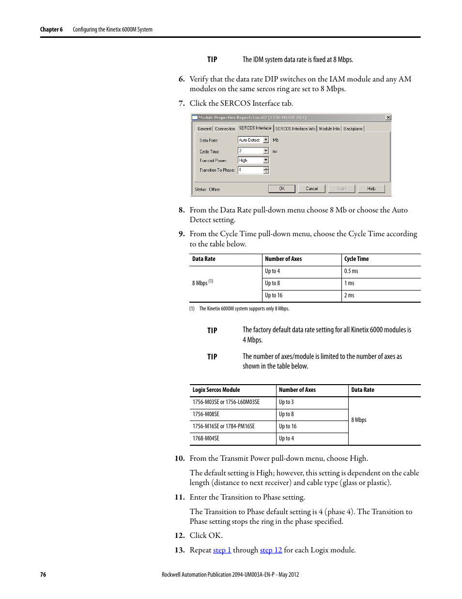 Rockwell Automation MDF-SB1304F Kinetix 6000M Integrated Drive-Motor System User Manual | Page 76 / 144