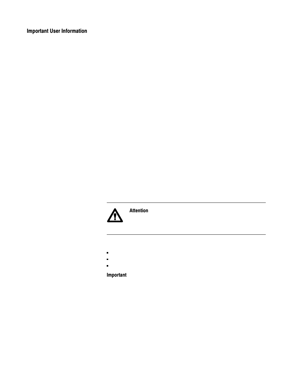 Important user information | Rockwell Automation 2711-KA1_KC1_TA1_TA4_TC1_TC4 PanelView Terminals for DOS/Windows User Manual | Page 2 / 103