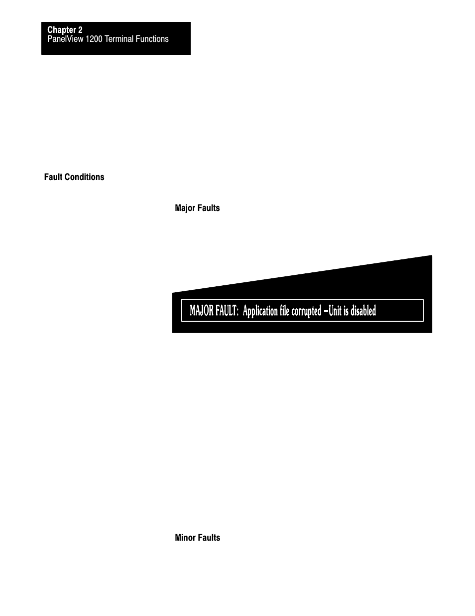 Fault conditions | Rockwell Automation 2711-KA1_KC1_TA1_TA4_TC1_TC4 PanelView Terminals for DOS/Windows User Manual | Page 31 / 103