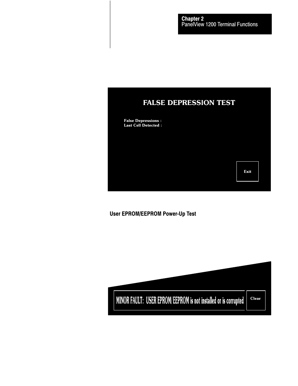 2ć15, False depression test | Rockwell Automation 2711-KA1_KC1_TA1_TA4_TC1_TC4 PanelView Terminals for DOS/Windows User Manual | Page 44 / 103