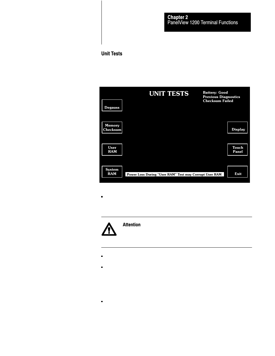 2ć21, Unit tests | Rockwell Automation 2711-KA1_KC1_TA1_TA4_TC1_TC4 PanelView Terminals for DOS/Windows User Manual | Page 50 / 103