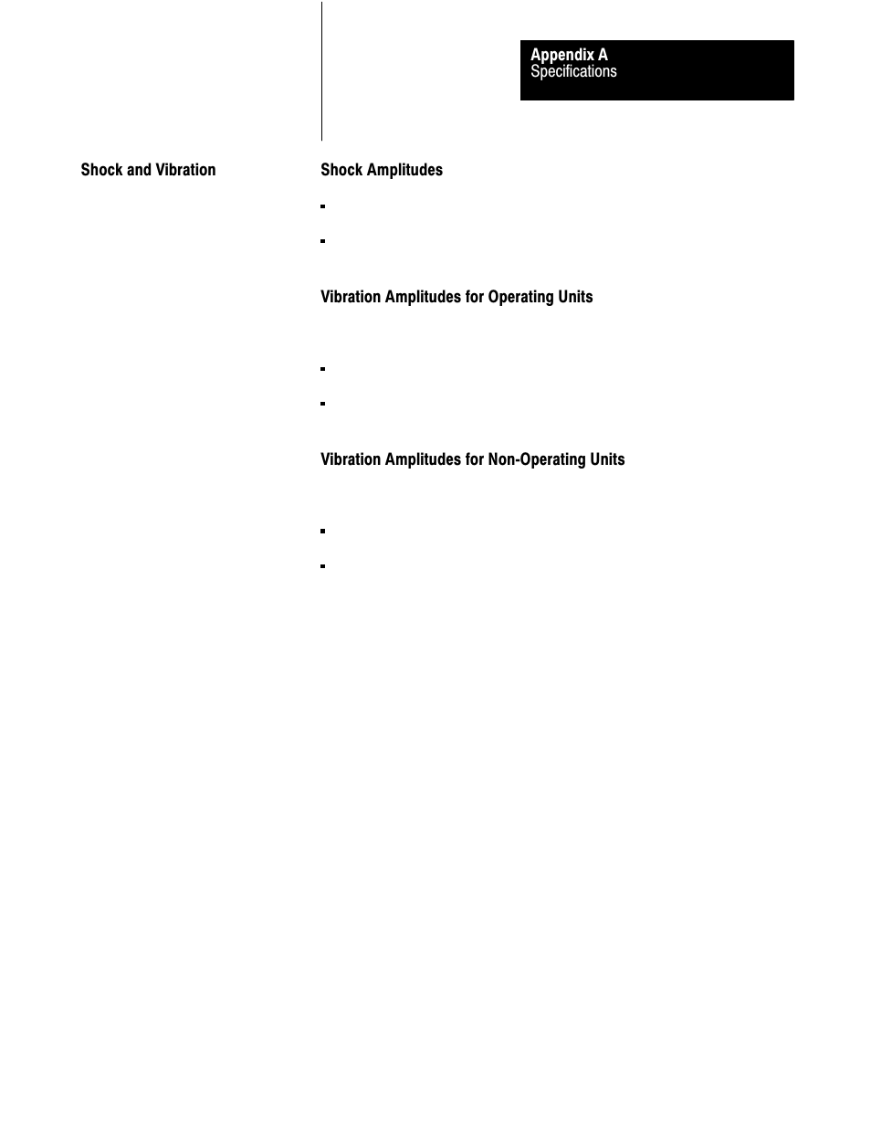 Shock and vibration | Rockwell Automation 2711-KA1_KC1_TA1_TA4_TC1_TC4 PanelView Terminals for DOS/Windows User Manual | Page 90 / 103