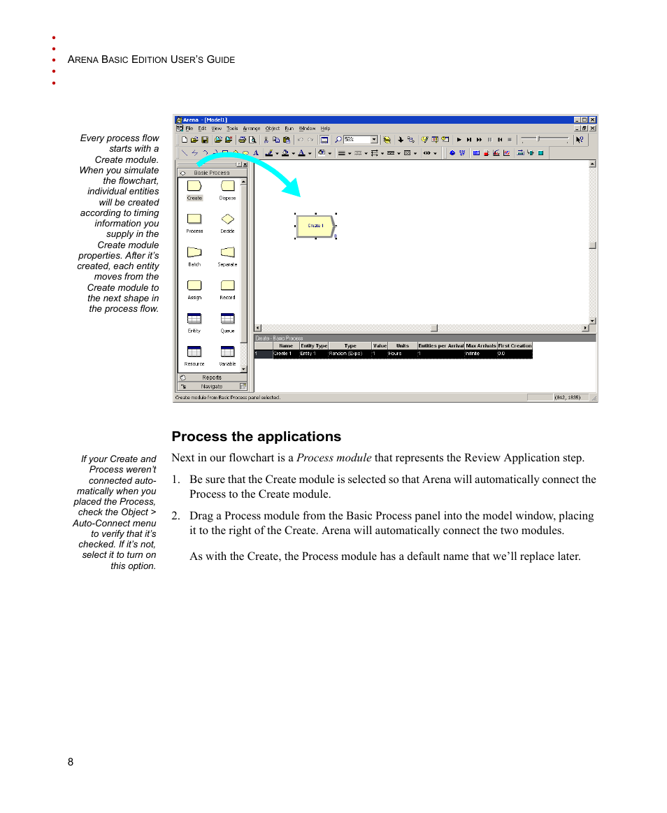 Process the applications | Rockwell Automation Arena Basic Edition Users Guide User Manual | Page 14 / 90