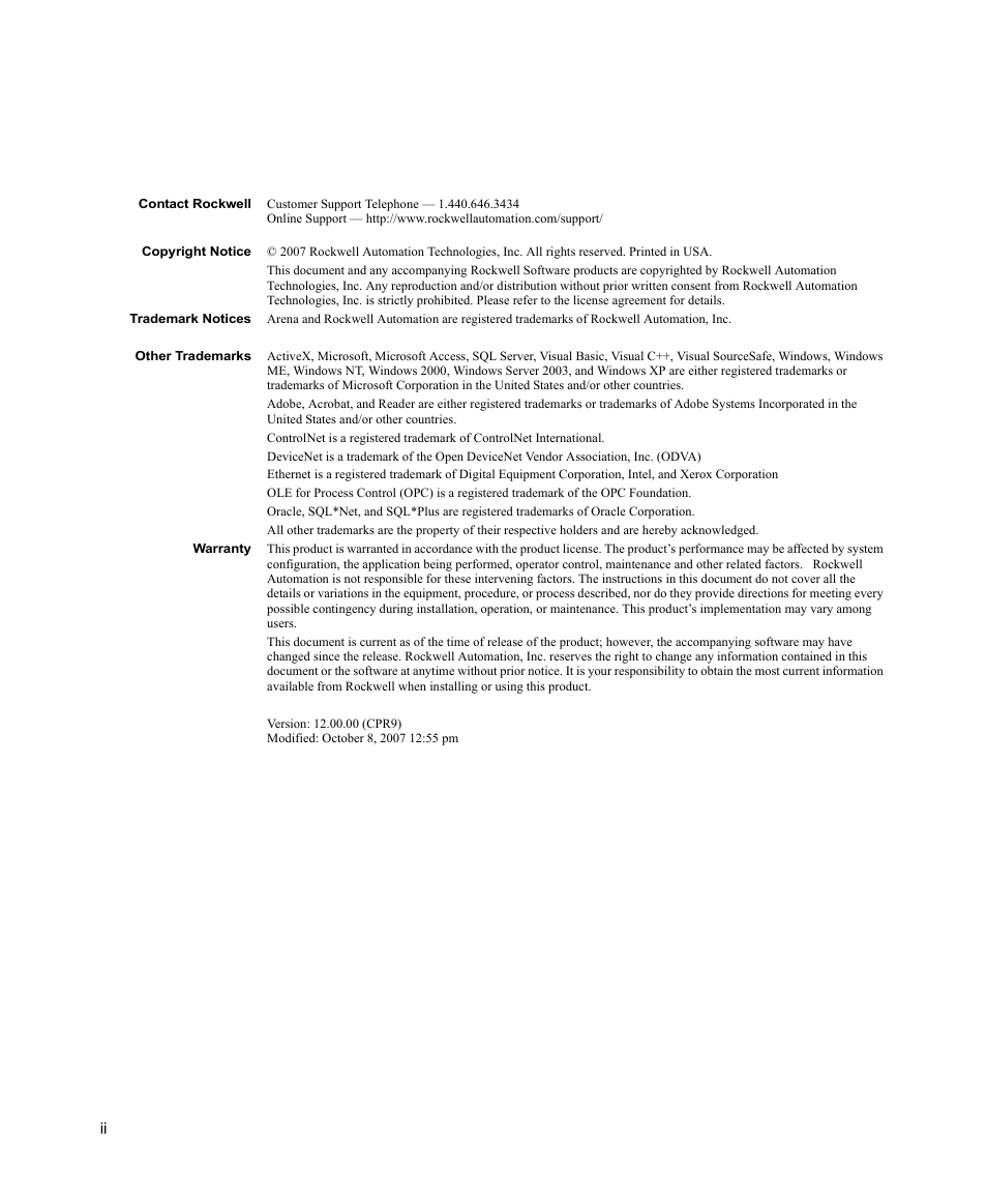 Rockwell Automation Arena Basic Edition Users Guide User Manual | Page 2 / 90