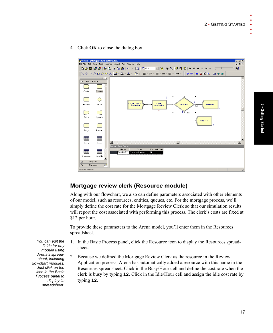 Mortgage review clerk (resource module) | Rockwell Automation Arena Basic Edition Users Guide User Manual | Page 23 / 90