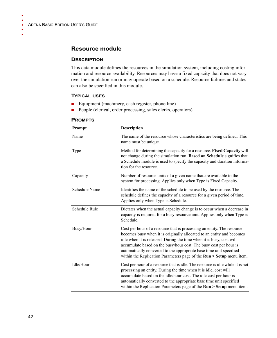 Resource module | Rockwell Automation Arena Basic Edition Users Guide User Manual | Page 48 / 90