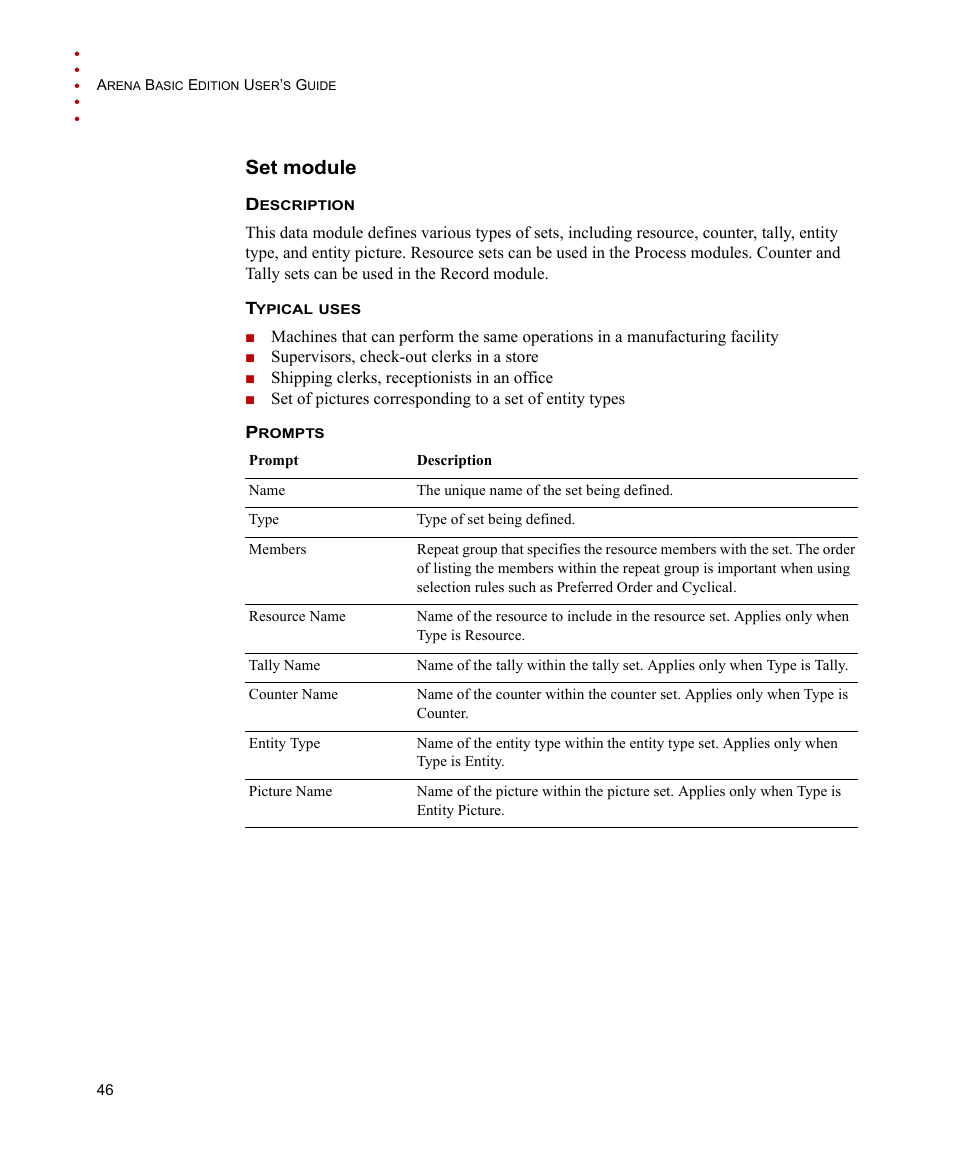 Set module | Rockwell Automation Arena Basic Edition Users Guide User Manual | Page 52 / 90