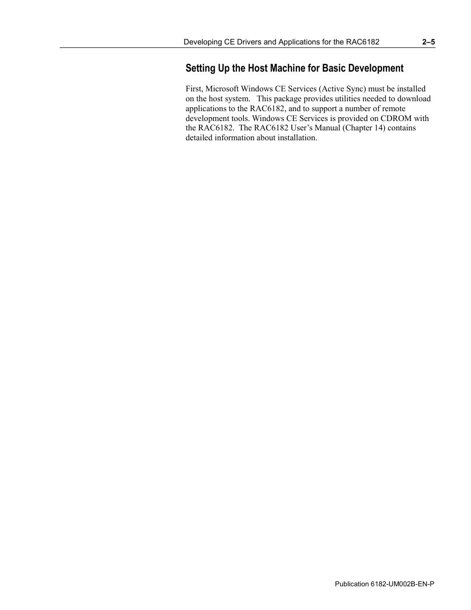 Setting up the host machine for basic development | Rockwell Automation 6182 SDK User Manual | Page 33 / 108