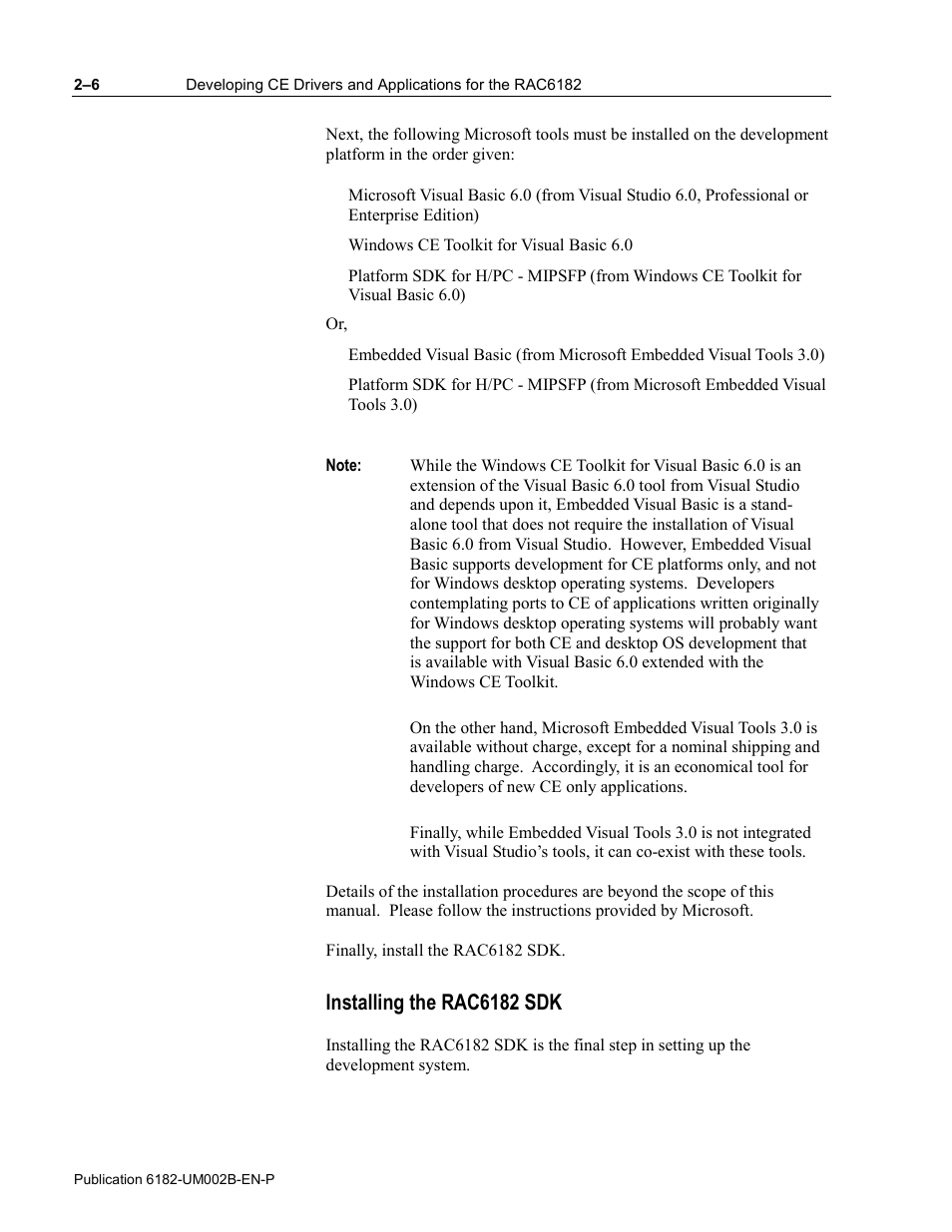 Installing the rac6182 sdk | Rockwell Automation 6182 SDK User Manual | Page 34 / 108