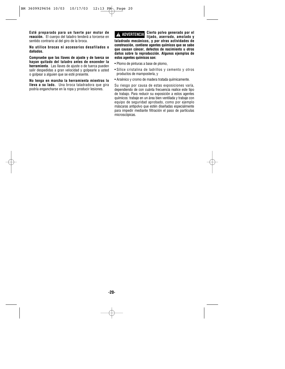 Bosch 1404VSRL User Manual | Page 20 / 28
