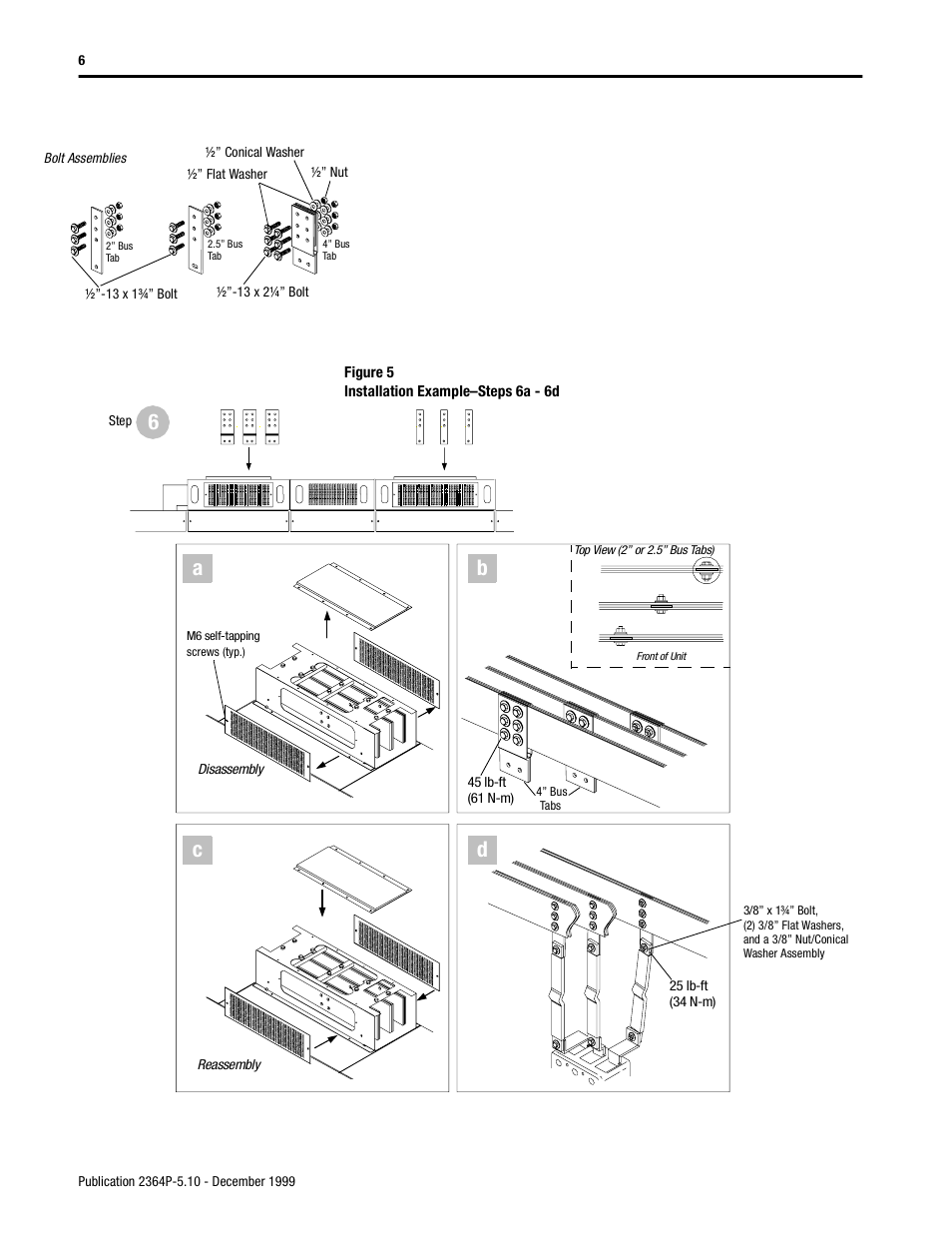 6a b c d | Rockwell Automation 2364P Overhead Bus for Bulletin 2300 MCCs User Manual | Page 6 / 8