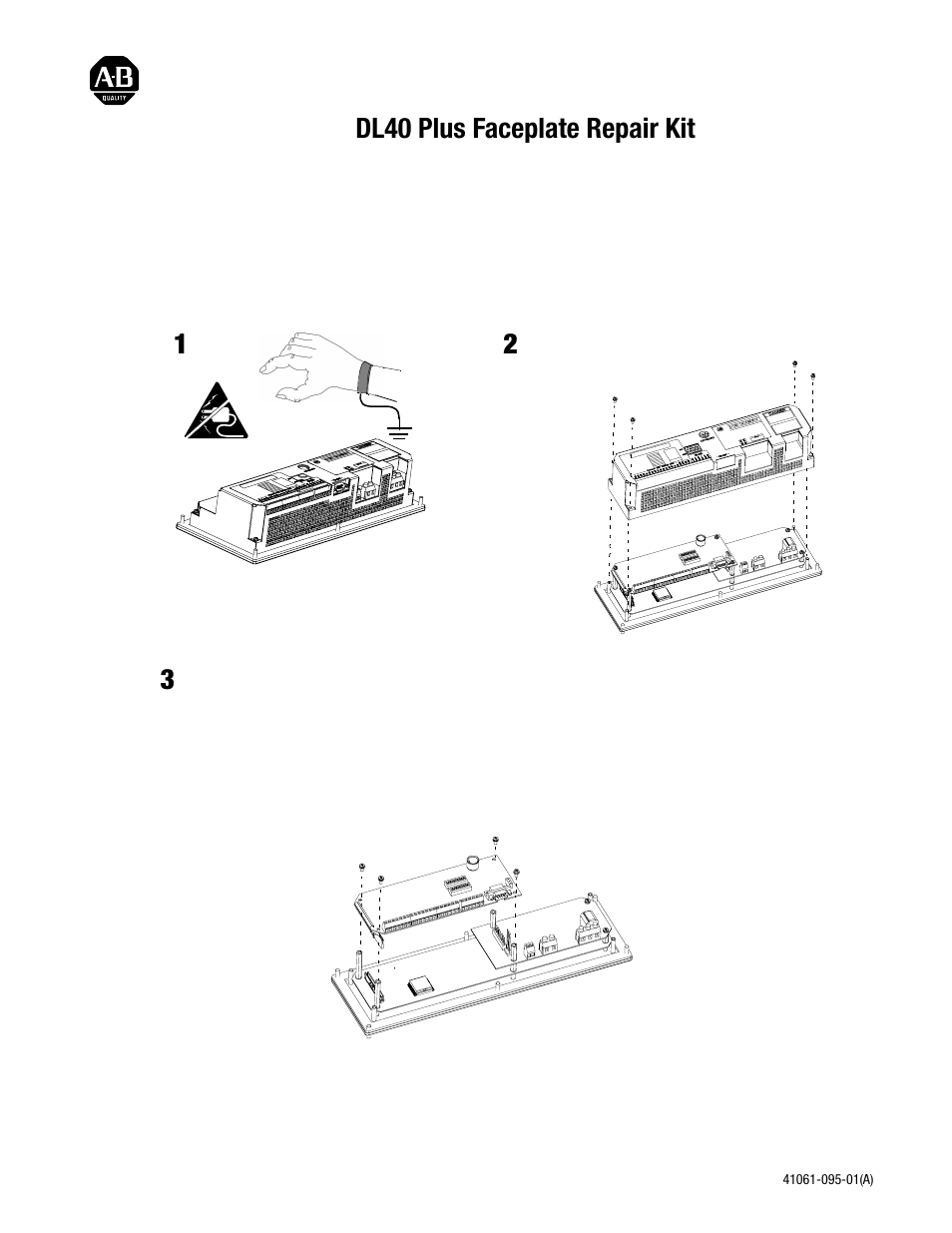 Rockwell Automation 2706 DL40 Plus Faceplate Repair Kit User Manual | 2 pages