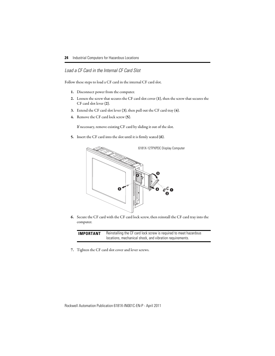 Rockwell Automation 6181X-12TPXPDC Industrial Integrated Computers for Hazardous Locations User Manual | Page 24 / 32