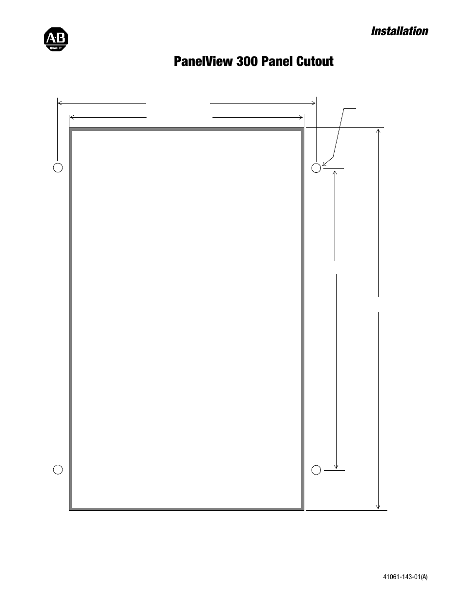 Rockwell Automation 2711 PanelView 300 Cutout Template User Manual | 2 pages