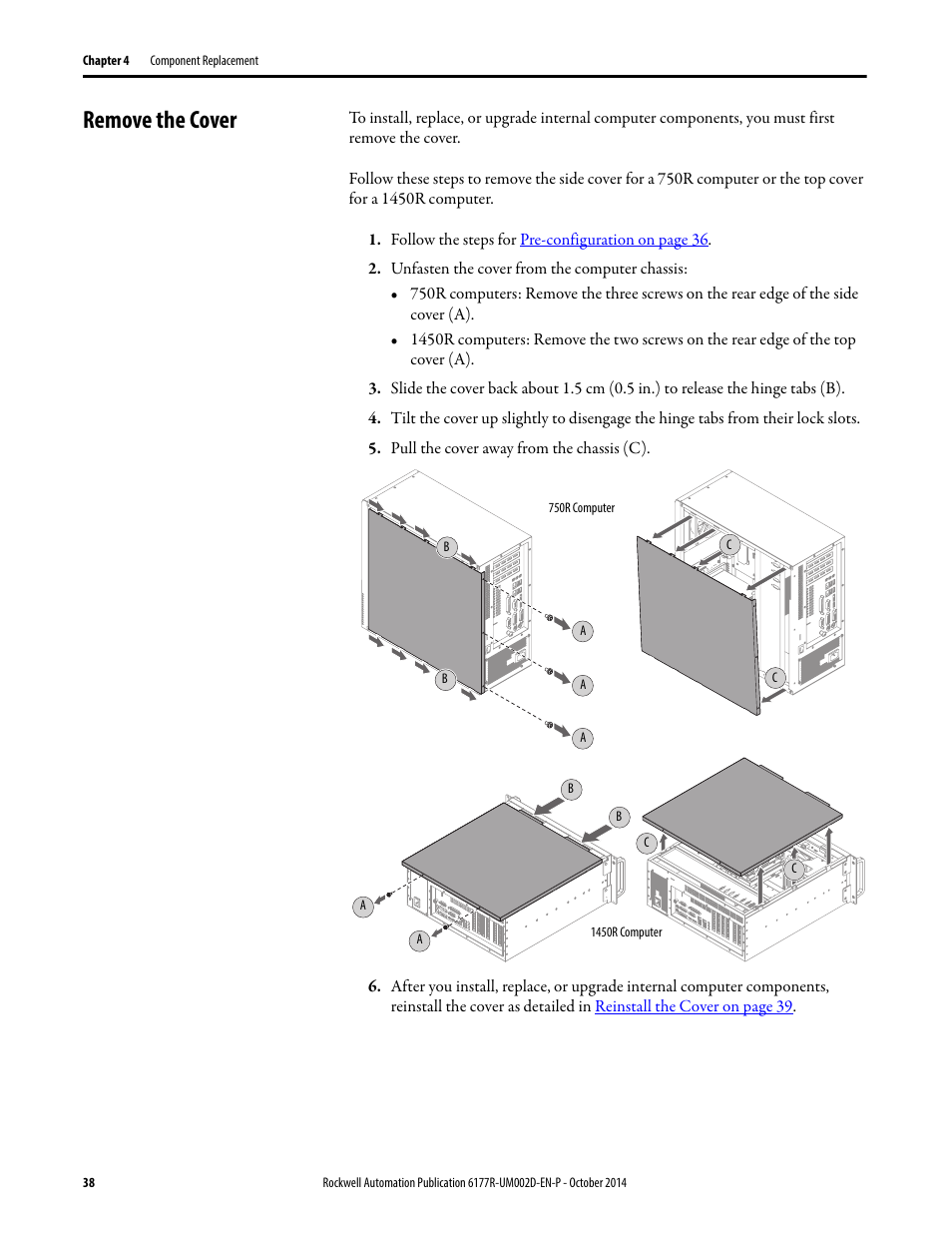 Remove the cover | Rockwell Automation 6189V-xxxx Non-display Industrial Computers User Manual User Manual | Page 38 / 108