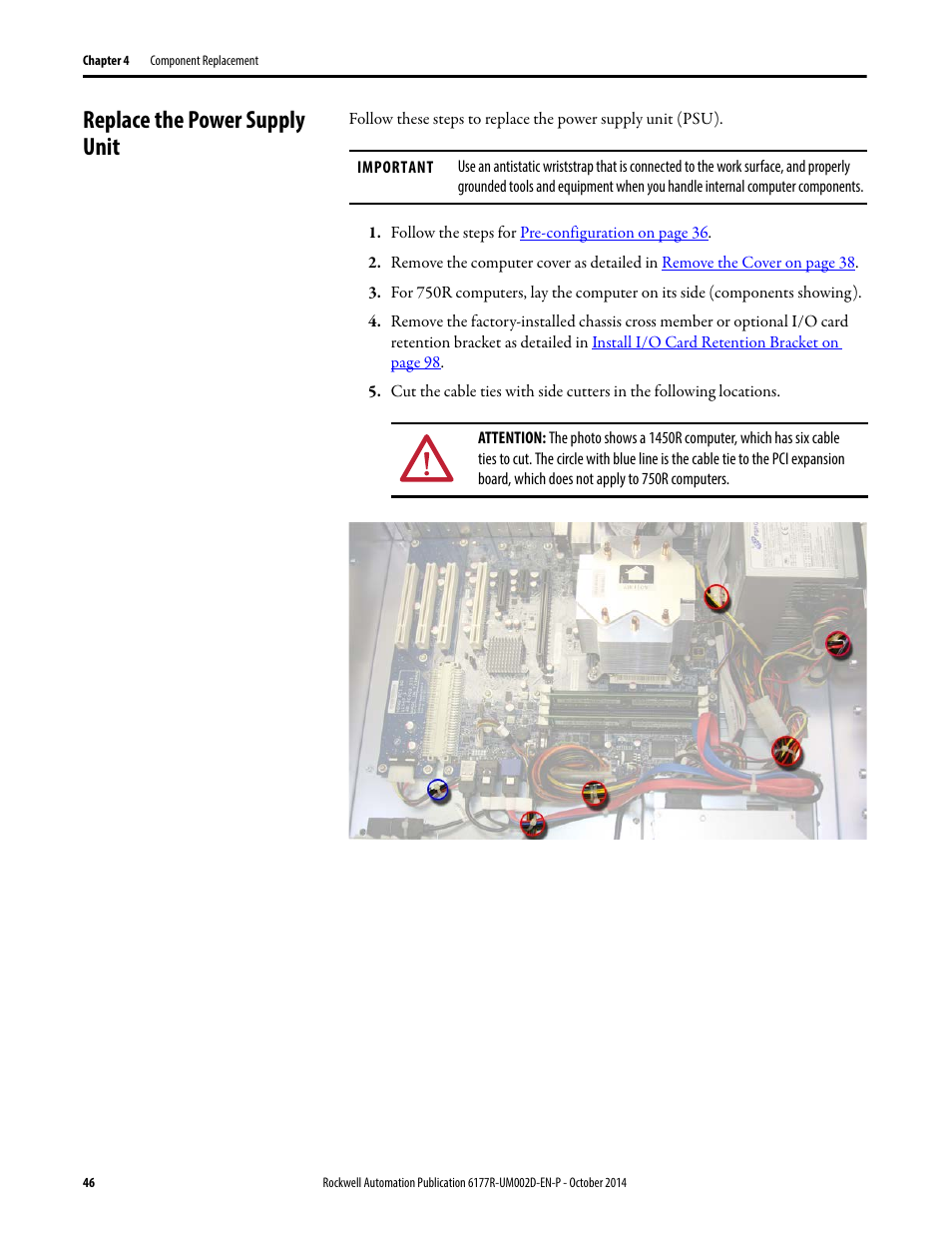 Replace the power supply unit | Rockwell Automation 6189V-xxxx Non-display Industrial Computers User Manual User Manual | Page 46 / 108