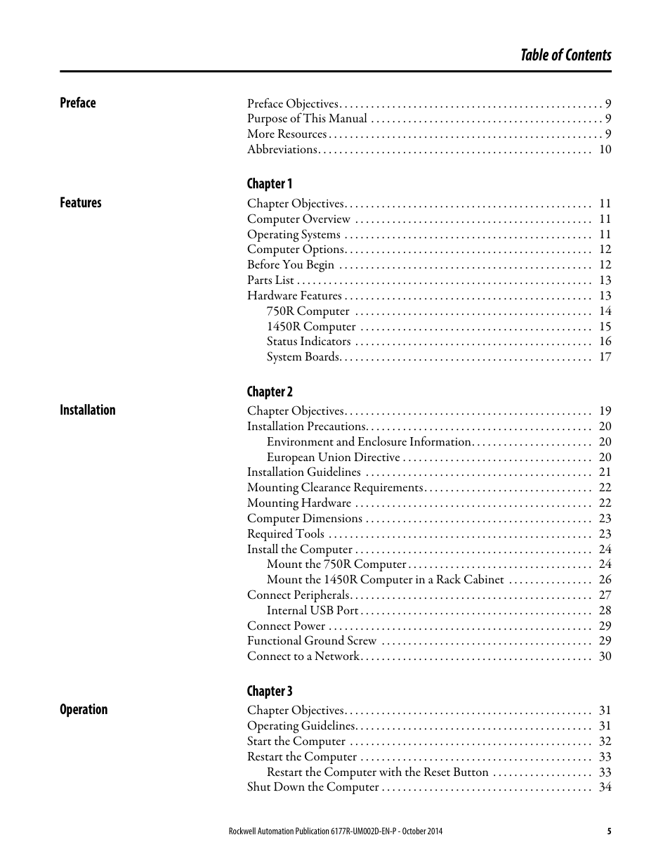 Rockwell Automation 6189V-xxxx Non-display Industrial Computers User Manual User Manual | Page 5 / 108